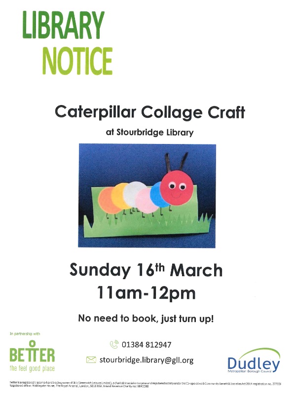 Stourbridge Library - Caterpillar Collage Craft